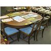 Image 1 : 1 TABLE WITH 2 LEAVES, 9 CHAIRS