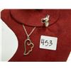 925 STERLING SILVER 16 IN CHAIN ANGEL WING PENDANT 3.2G/RED CUBIC ZIRC STONE RING SIZE 5-3.7G
