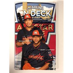 GIANCARLO STANTON & HENDERSON ALVAREZ AUTOGRAPHED MIAMI MARLINS PROGRAM W/ COA