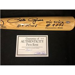 PETE ROSE AUTOGRAPHED BASEBALL BAT INSCRIBED "HIT KING" W/ COA