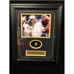 SANTONIO HOLMES & BEN ROETHLISBERGER 16" X 24" FRAMED PHOTO W/ REPLICA SUPERBOWL RING DISPLAY