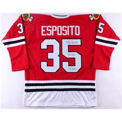 Tony Esposito Signed Blackhawks Jersey Inscribed "HOF 1988" & "3x Vezina" (JSA COA)