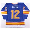 Image 1 : Adam Oates Signed Blues Jersey Inscribed "HOF 12" (JSA COA)