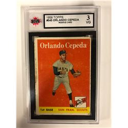 1958 TOPPS #343 ORLANDO CEPEDA ROOKIE CARD (3 VG) KSA