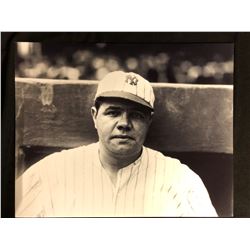 BABE RUTH 16" X 20" BLACK & WHITE PRINT