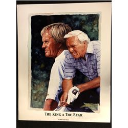 THE KING & THE BEAR  16" X 20" GOLF ART PRINT BY GLEN GREEN