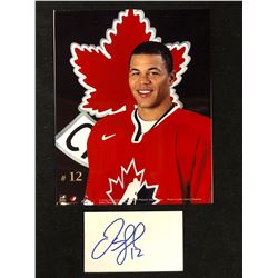 JAROME IGINLA AUTOGRAPHED INDEX CARD W/ 8" X 10" COLOR PHOTO