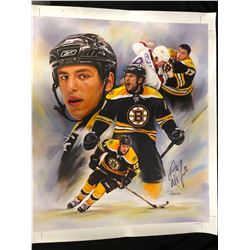 MILAN LUCIC AUTOGRAPHED 24" X 28" CANVAS ART BY JIANG ZUM ZHONG