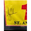 Image 2 : TIGER WOODS AUTOGRAPHED "ST. ANDREWS 2000" GOLF FLAG FRAMED 20" X 16"