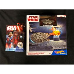 STAR WARS HOT WHEELS MILLENNIUM FALCON (DEATH STAR ATTACK) IN BOX & NIEN NUMB ACTION FIGURE