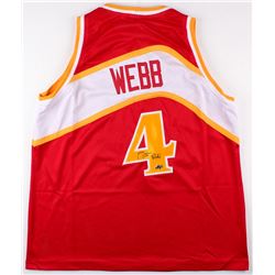 Spud Webb Signed Hawks Jersey (MAB Hologram)
