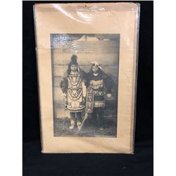 CIRCA 1950'S NATIVE AMERICAN INDIAN PHOTO (11" X 14")