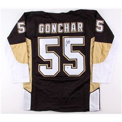 Sergei Gonchar Signed Penguins Alternate Jersey (Beckett COA)