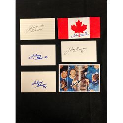 JOHNNY BOWER AUTOGRAPHED INDEX CARDS LOT