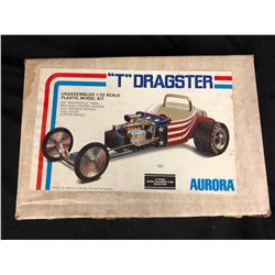 1976 AURORA "T" DRAGSTER UNNASSMBLED 1/32 SCALE PLASTIC MODEL KIT (IN BOX)