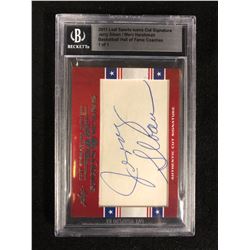 2011 LEAF SPORTS ICONS CUT SIGNATURE JERRY SLOAN/ MARV HARSHMAN BASKETBALL HOF COACHES (1 OF 1)