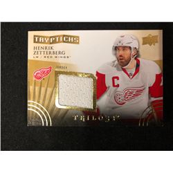 HENRIK ZETTERBERG 2014-15 UD TRILOGY TRYPTICHS GAME USED JERSEY