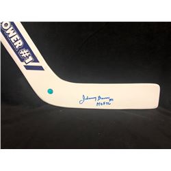 JOHNNY BOWER AUTOGRAPHED GOALIE STICK INSCRIBED HOF 76 W/ COA
