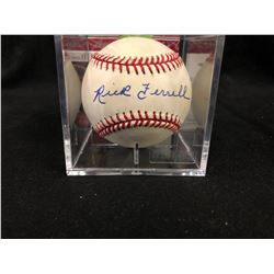 RICK FERRELL AUTOGRAPHED BASEBALL W/ COA (HALL OF FAMER)