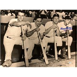 MOOSE SKOWRON AUTOGRAPHED "MURDERERS ROW" PHOTO W/ MANTLE, MAYS & BERRA