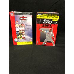 2007 FLEER ULTRA FOOTBALL CARD BOX & 2007 TOPPS BASEBALL CARDS BONUS BOX