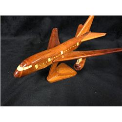 WOODEN MODEL PLANE ON STAND