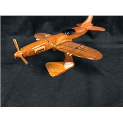 WOODEN MODEL PLANE ON STAND