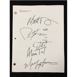 CULT "YOU'RE NEXT" PILOT DRAFT AUTOGRAPHED BY ALOWA TAL, ROBERT KNEPPER, MATT DAVIS & AUGEROPOLIS