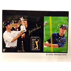 MIKE WEIR AUTOGRAPHED 11" X 18" COLOR GOLF PHOTO W/ COA