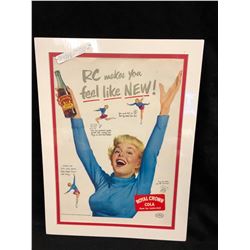 1940'S ROYAL CROWN COLA DOUBLE MATTED ADVERTISTING PRINT (12" X 16")