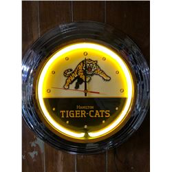 HAMILTON TIGER-CATS NEON WALL CLOCK (BRAND NEW)