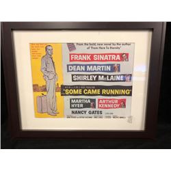 "SOME CAME RUNNIN" MOVIE AD FRAMED FEAT: FRANK SINATRA, DEAN MARTIN, SHIRLEY McLAINE