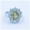 Image 8 : 14KT White Gold Fashion Sunflower Citrine and Diamond Ring
