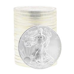 Lot of (19) 2008 Brilliant Uncirculated $1 American Silver Eagle Coins