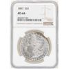 Image 1 : 1887 $1 Morgan Silver Dollar Coin NGC MS64
