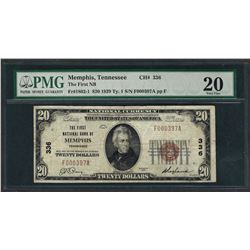 1929 $10 National Currency Note Memphis, Tennessee CH# 336 PMG Very Fine 20