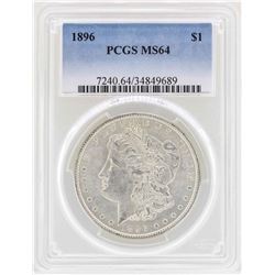 1896 $1 Morgan Silver Dollar Coin PCGS MS64