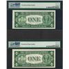 Image 2 : Lot of (2) Consecutive 1935C $1 Silver Certificate Notes PMG Choice Uncirculated