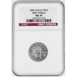 2006 $25 American Platinum Eagle Coin NGC MS70 First Strikes