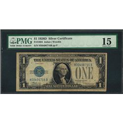 1928D $1 Silver Certificate Note Fr.1604 PMG Choice Fine 15