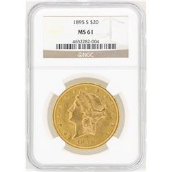 1895-S $20 Liberty Head Double Eagle Gold Coin NGC MS61