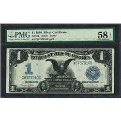 1899 $1 Black Eagle Silver Certificate Note Fr.233 PMG Choice About Uncirculated