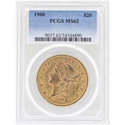 1900 $20 Liberty Head Double Eagle Gold Coin PCGS MS62