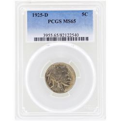 1925-D Buffalo Nickel Coin PCGS MS65