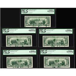 (5) Consecutive 1977 $20 Federal Reserve Notes ERROR Ink Smears PCGS Choice New
