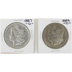 Lot of 1887-O & 1889-O $1 Morgan Silver Dollar Coins