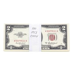 Lot of (100) 1953 $2 Legal Tender Notes