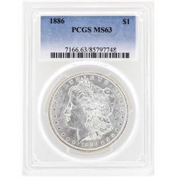 1886 $1 Morgan Silver Dollar Coin PCGS MS63