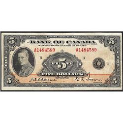 1935 $5 Bank of Canada Note