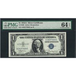 1935A $1 Silver Certificate Note Fr.1608 PMG Choice Uncirculated 64EPQ